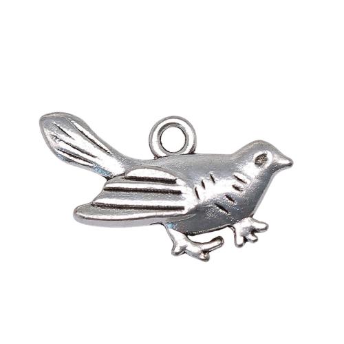 Pendentifs animaux en alliage de zinc, oiseau, Placage, DIY, 10PC/sac, Vendu par sac