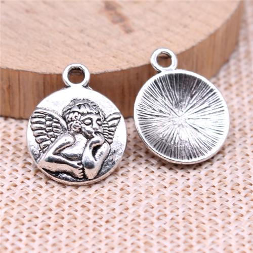 Pendentifs en alliage de zinc, Rond, Placage, DIY, plus de couleurs à choisir, 10PC/sac, Vendu par sac