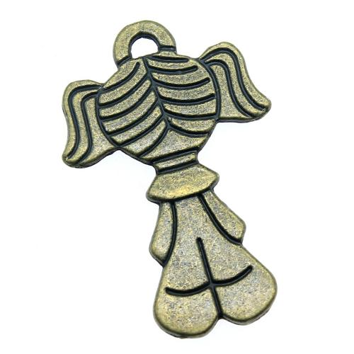 Character Tibetan Style Pendants, Girl, plated, DIY, antique bronze color, Sold By PC