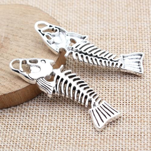 Pendentifs en alliage de zinc, Squelette de poisson, Placage, DIY, plus de couleurs à choisir, Vendu par PC
