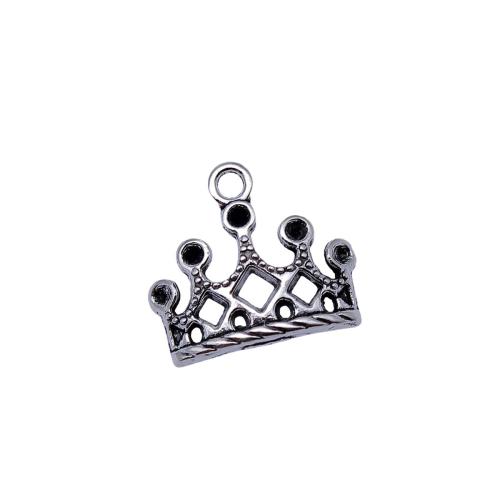 Tibetan Style Crown Pendants, plated, DIY & hollow, 20PCs/Bag, Sold By Bag