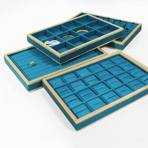 PU Leather Display Case, with Wood, Rectangle, different styles for choice, green, 350x240x40mm, Sold By PC