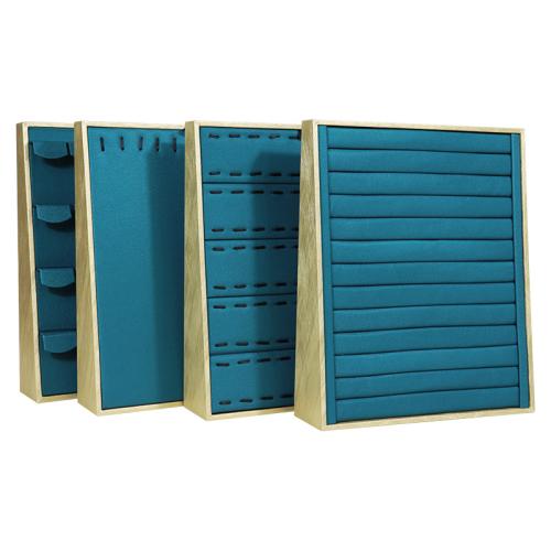 PU Leather Display Case, with Wood, Rectangle, different styles for choice, Peacock Blue, 250x300x65mm, Sold By PC