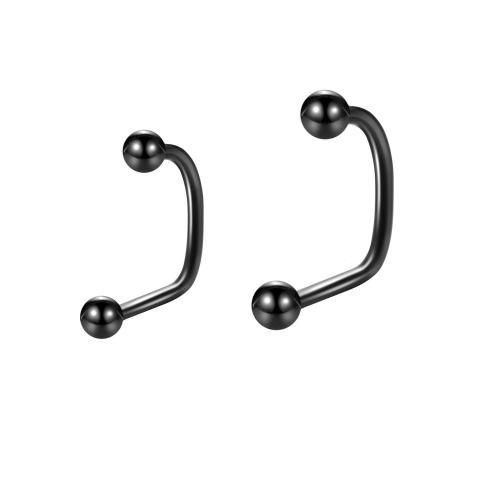 304 Stainless Steel Lip Piercing Stud, plated, Unisex & different size for choice, black, Sold By PC