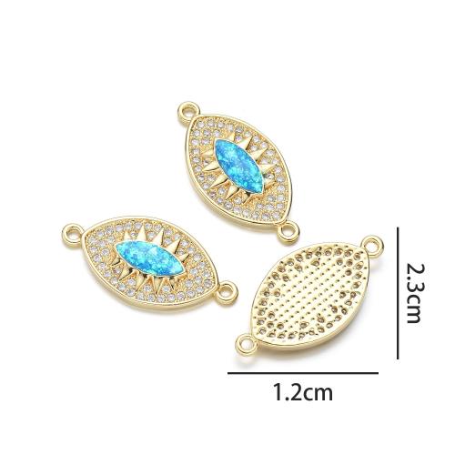 Colgantes de Ópalo Marino, metal, con Ópalo, chapado, Bricolaje & micro arcilla de zirconia cúbica & 1/1 aro, más colores para la opción, libre de níquel, plomo & cadmio, Vendido por UD