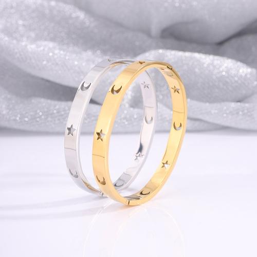 Stainless Steel Bangle, 304 Stainless Steel, plated, fashion jewelry & for woman & hollow, more colors for choice, Sold By PC