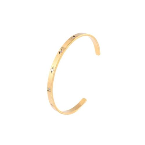 Acier inoxydable 304 bracelet manchette, Placage, bijoux de mode & pour femme & avec strass, plus de couleurs à choisir, Vendu par PC