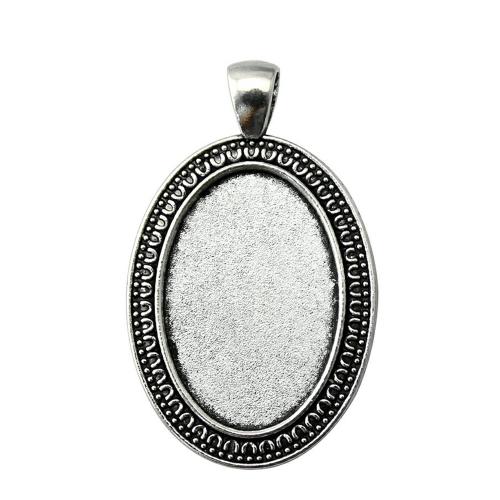 Tibetan Style Pendant Cabochon Setting, plated, DIY, more colors for choice, Inner Diameter:Approx 20x30mm, Sold By PC