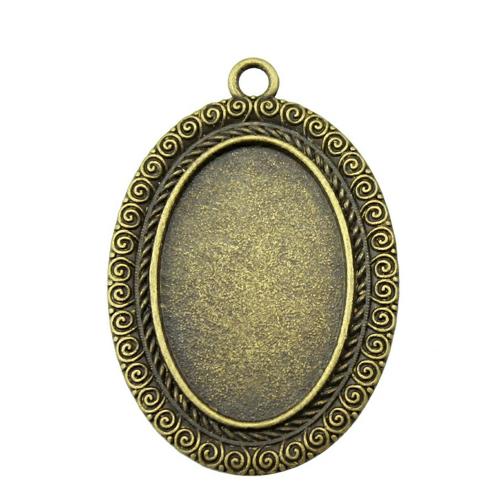 Tibetan Style Pendant Cabochon Setting, plated, DIY, more colors for choice, Inner Diameter:Approx 20x30mm, Sold By PC