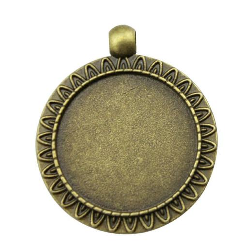 Tibetan Style Pendant Cabochon Setting, Round, plated, DIY, more colors for choice, Inner Diameter:Approx 25mm, Sold By PC