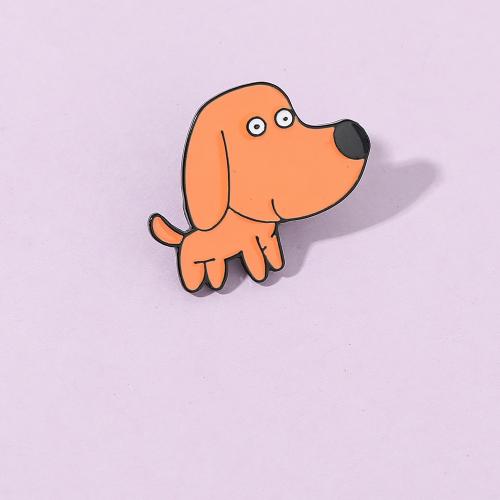 Emaille-Brosche, Zinklegierung, Hund, plattiert, Modeschmuck & unisex, schwarz, verkauft von PC
