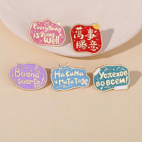 Broche émail, alliage de zinc, Placage, unisexe & modèles différents pour le choix, doré, Vendu par PC
