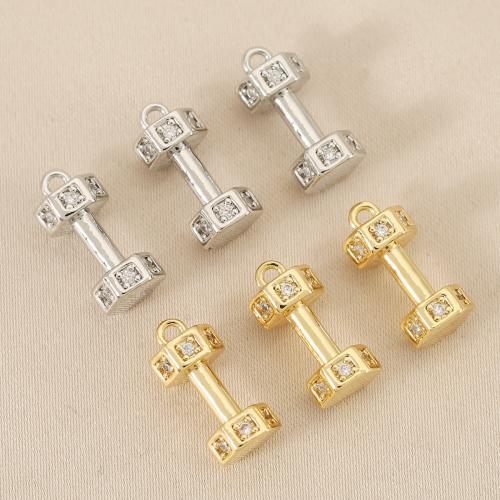 Cubic Zirconia Micro Pave Brass Pendant, plated, DIY & micro pave cubic zirconia, more colors for choice, nickel, lead & cadmium free, 10PCs/Bag, Sold By Bag