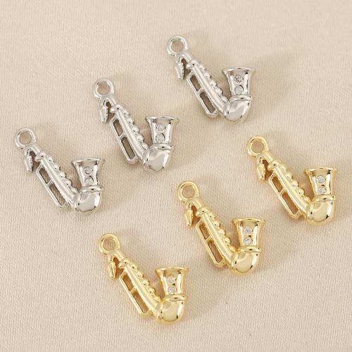 Cubic Zirconia Micro Pave Brass Pendant, Loudspeaker, plated, DIY & micro pave cubic zirconia, more colors for choice, nickel, lead & cadmium free, 10PCs/Bag, Sold By Bag