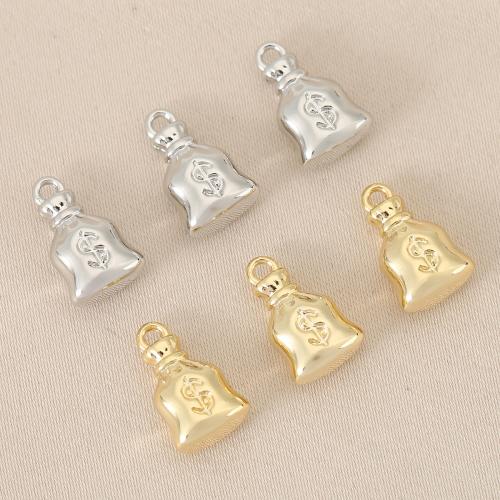 Brass Jewelry Pendants, Money Bag, plated, DIY, more colors for choice, nickel, lead & cadmium free, 10PCs/Bag, Sold By Bag