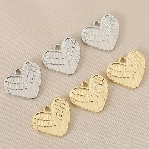 Pendentifs coeur en laiton, Placage, DIY, plus de couleurs à choisir, protéger l'environnement, sans nickel, plomb et cadmium, 10PC/sac, Vendu par sac
