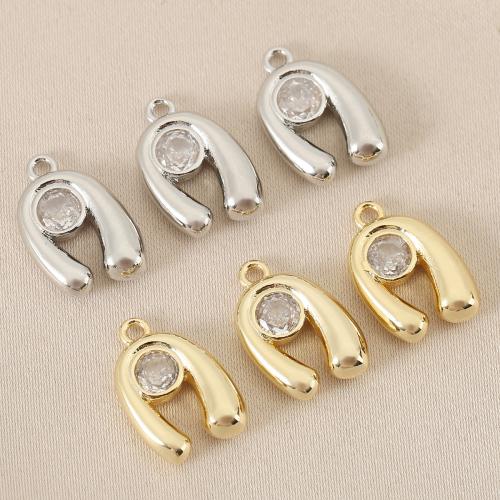 Cubic Zirconia Micro Pave Brass Pendant, plated, DIY & micro pave cubic zirconia, more colors for choice, nickel, lead & cadmium free, 10PCs/Bag, Sold By Bag