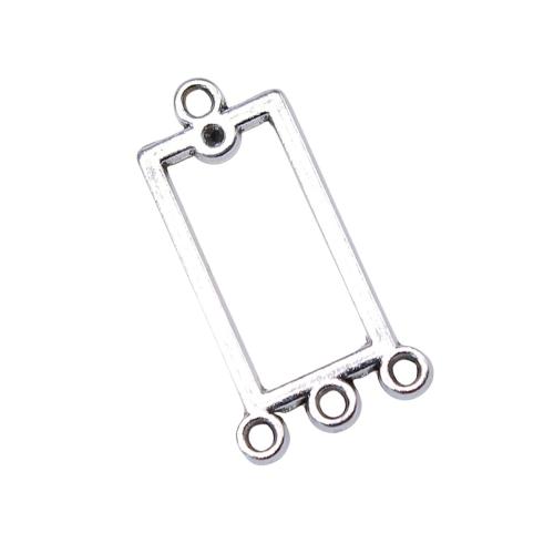 Connecteur en alliage de zinc, rectangle, Placage, DIY & creux, 10PC/sac, Vendu par sac