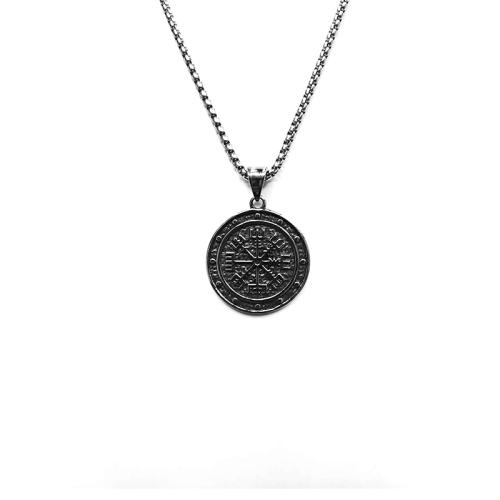 Titanium Steel Pendants, Flat Round, polished, vintage & DIY, original color, 32x36mm, Sold By PC