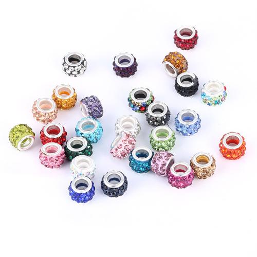 Rhinestone Clay Pave Beads, Polymer Clay, DIY & with rhinestone, more colors for choice, 11mm, Sold By PC
