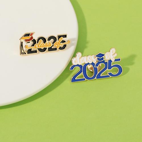 Enamel Brooch, Tibetan Style, Number, plated, Unisex & different styles for choice, golden, Sold By PC