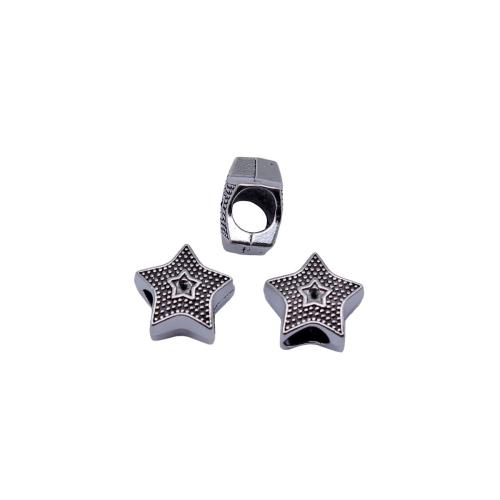 Bijoux de perles en alliage de Zinc , étoile, Placage, DIY, 11x11x6.90mm, Trou:Environ 4.7mm, 10PC/sac, Vendu par sac