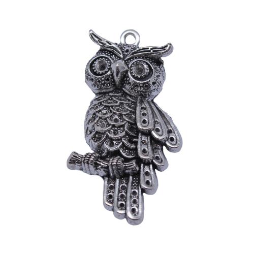 Pendentifs animaux en alliage de zinc, hibou, Placage, DIY, 45x24mm, Vendu par PC