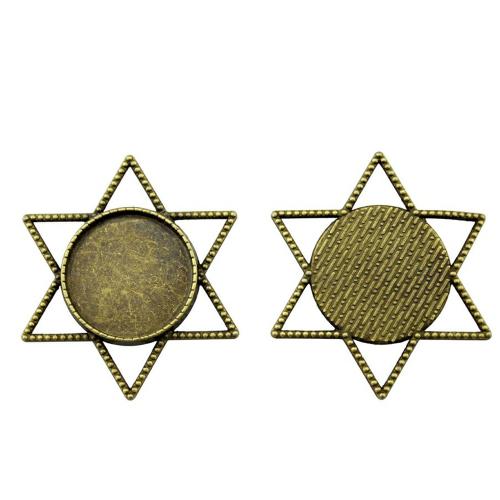 Pendentif en alliage de zinc Cabochon Cadre, étoile, Placage, DIY & creux, plus de couleurs à choisir, Diamètre intérieur:Environ 20mm, Vendu par PC