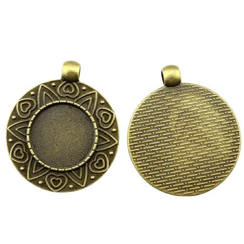 Pendentif en alliage de zinc Cabochon Cadre, Rond, Placage, DIY, plus de couleurs à choisir, Diamètre intérieur:Environ 18mm, Vendu par PC