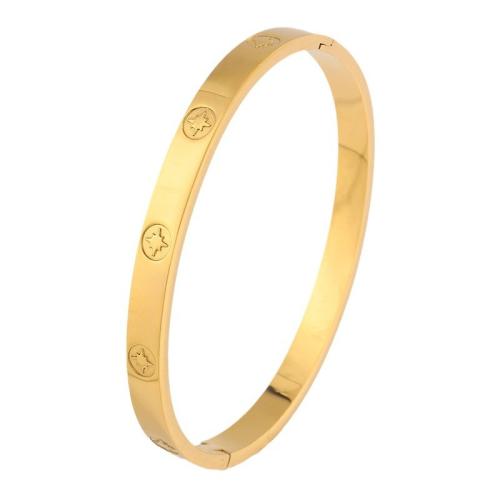304 Stainless Steel Bangle, 18K gold plated, fashion jewelry & for woman, Sold By PC
