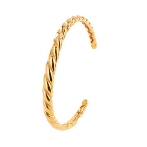 304 Stainless Steel Cuff Bangle, 18K gold plated, fashion jewelry & for woman, Sold By PC