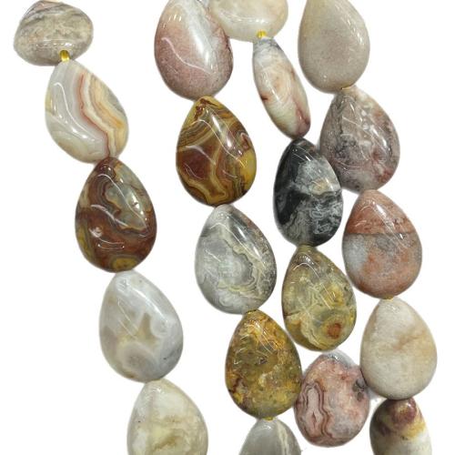 Perle naturelle Agate Crazy, agate folle, larme, DIY, couleurs mélangées, 13-18mm, Vendu par 38 cm brin