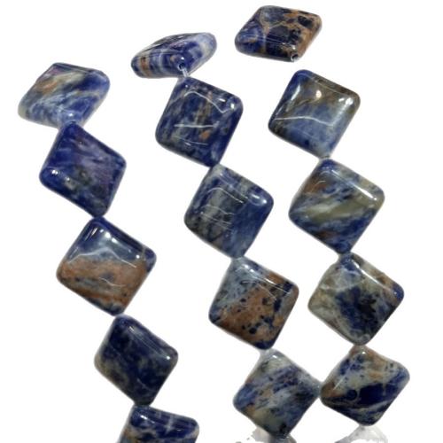 Natural Sodalite Beads, Rhombus, DIY, mixed colors, 15mm, Sold Per 38 cm Strand