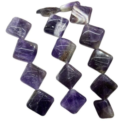 Natural Amethyst Beads, Rhombus, DIY, mixed colors, 15mm, Sold Per 38 cm Strand
