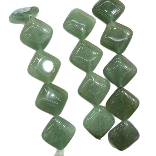 Perles aventurine, aventurine vert, Losange, DIY, vert, 15mm, Vendu par 38 cm brin