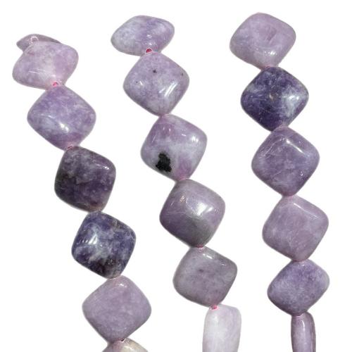 Perles bijoux en pierres gemmes, Lepidolite naturel, Losange, DIY, violet, 15mm, Vendu par 38 cm brin