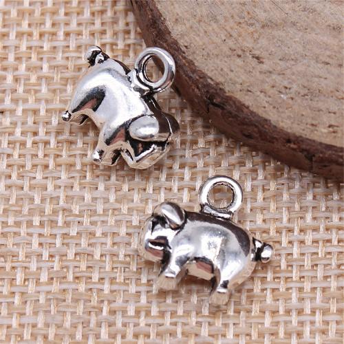 Pendentifs animaux en alliage de zinc, cochon, Placage, DIY, couleur bronze antique, 10PC/sac, Vendu par sac