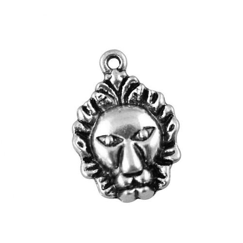 Pendentifs animaux en alliage de zinc, lion, Placage, DIY, 10PC/sac, Vendu par sac