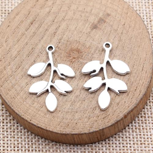 Pendentifs feuilles en alliage de zinc , branche, Placage, DIY, plus de couleurs à choisir, 10PC/sac, Vendu par sac
