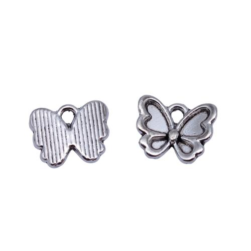 Pendentifs animaux en alliage de zinc, papillon, Placage, DIY, 20PC/sac, Vendu par sac