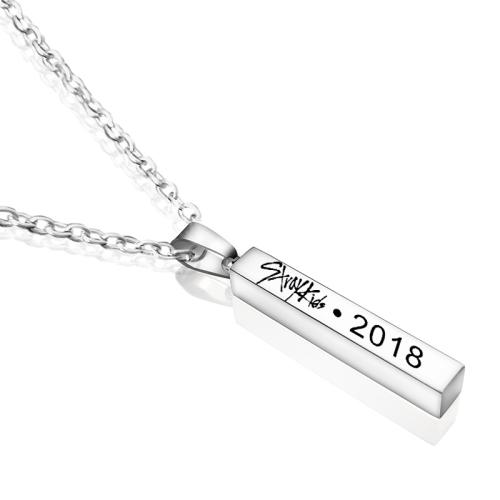 304 Stainless Steel Necklace, Rectangle, plated, cross chain & Unisex, more colors for choice, Length:Approx 19.7 Inch, Sold By PC