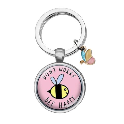 Bag Purse Charms Keyrings Keychains, Acrylic, with 304 Stainless Steel, Round, fashion jewelry & Unisex, more colors for choice, 60mm, Sold By PC