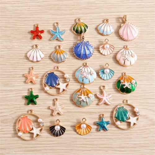 Tibetan Style Enamel Pendants, with Plastic Pearl, plated, DIY & different styles for choice, pendant length 10-25mm, 10PCs/Bag, Sold By Bag