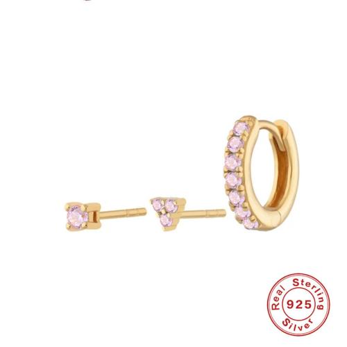 Argent sterling 925 Huggie Anneau d'oreille, pour femme & avec strass, plus de couleurs à choisir, 12mm, Vendu par paire