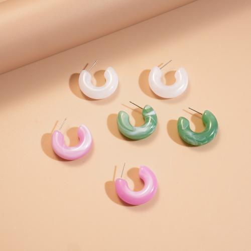 Acrylic Jewelry Earring, 304 Stainless Steel, with Acrylic, gold color plated, fashion jewelry, more colors for choice, Sold By Pair