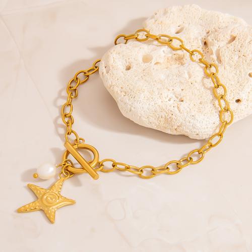 Bijoux bracelet en acier inoxydable, Acier inoxydable 304, avec perle de plastique, Placage de couleur d'or, bijoux de mode, plus de couleurs à choisir, Vendu par PC