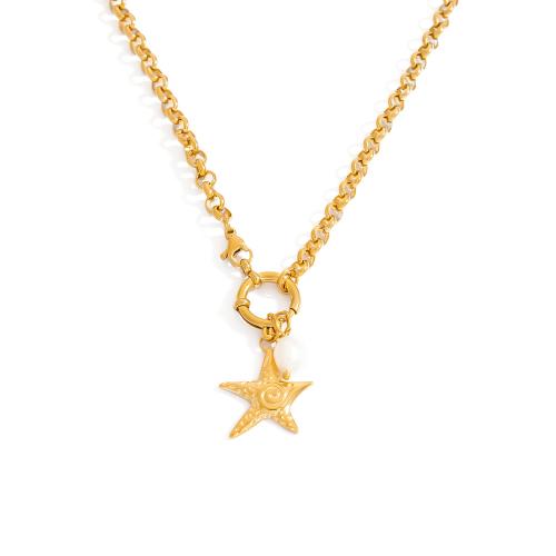 Edelstahl Schmuck Halskette, 304 Edelstahl, mit Kunststoff Perlen, goldfarben plattiert, Modeschmuck, keine, verkauft von PC