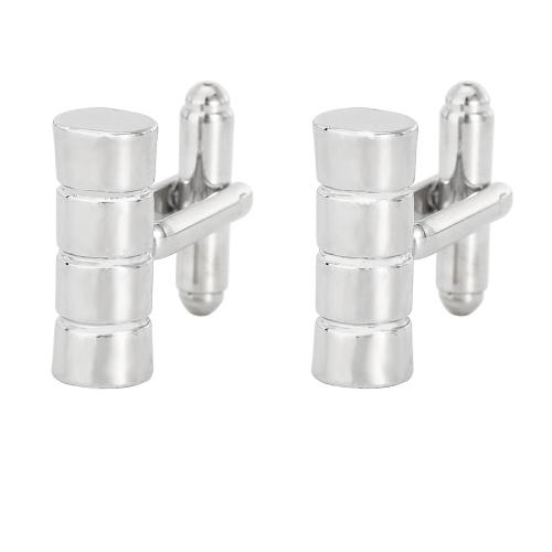 Cufflinks, Tibetan Style, Column, plated, fashion jewelry & for man, silver color, Sold By Pair