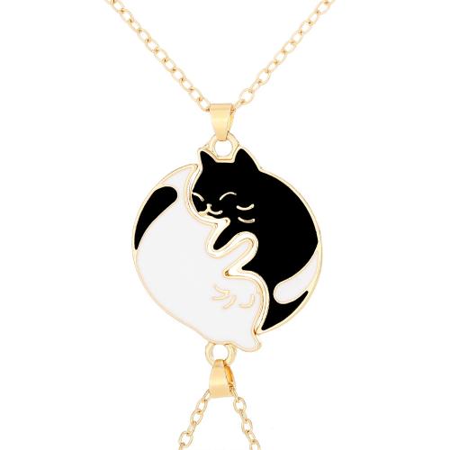 Tibetan Style Jewelry Necklace, plated, 2 pieces & Unisex & enamel, golden, Sold By Set