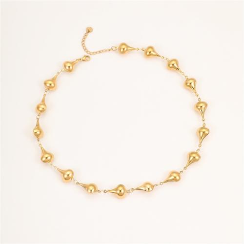 Edelstahl Schmuck Halskette, 304 Edelstahl, 18K vergoldet, Modeschmuck & verschiedene Stile für Wahl & für Frau, verkauft von PC